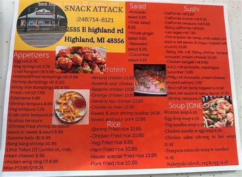 snack attack highland charter township menu|Snack Attack .